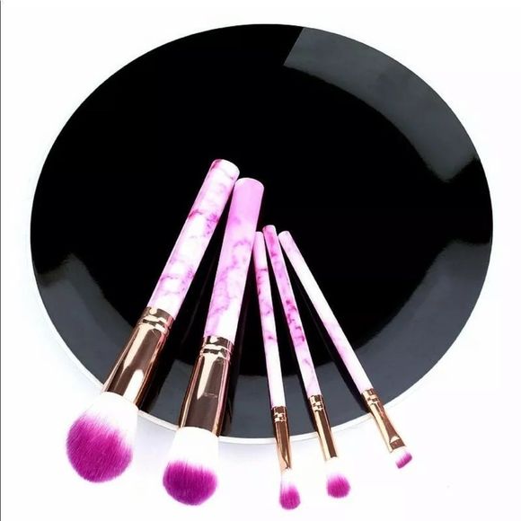 Other - 5 Piece Marbled Makeup Brushes